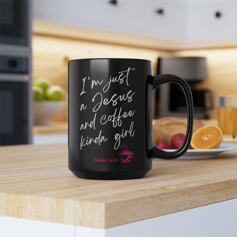 JESUS & COFFEE - Black Mug, 15oz