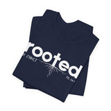ROOTED IN CHRIST Christian T-Shirt |  Colossians 2:6-7 Faith Shirt | Inspirational Jesus Tee