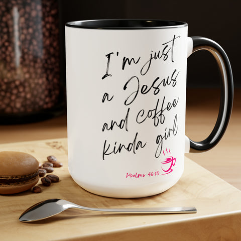 JESUS & COFFEE - Two-Tone Coffee Mug, 15oz