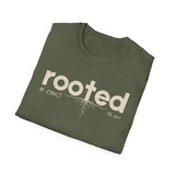 ROOTED IN CHRIST Christian T-Shirt |  Colossians 2:6-7 Faith Shirt | Inspirational Jesus Tee